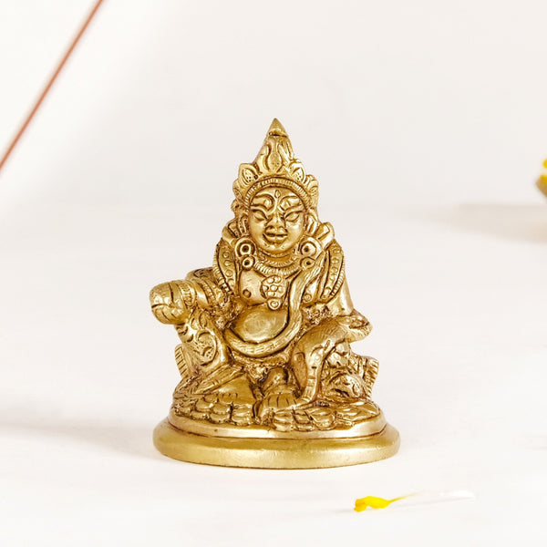 Kuber God Of Wealth Pure Brass Statue 7cm