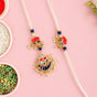 Kundan Stonework Lotus Rakhi Hamper For Couple