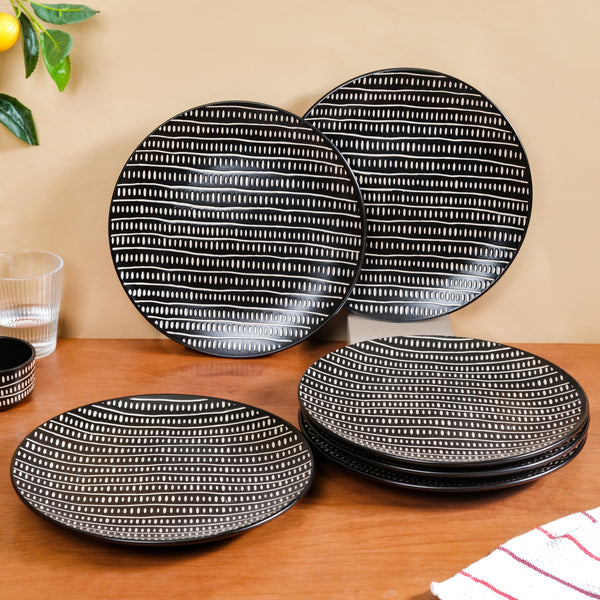 Kuro Ceramic Dinner Plate Set Of 6 11 Inch