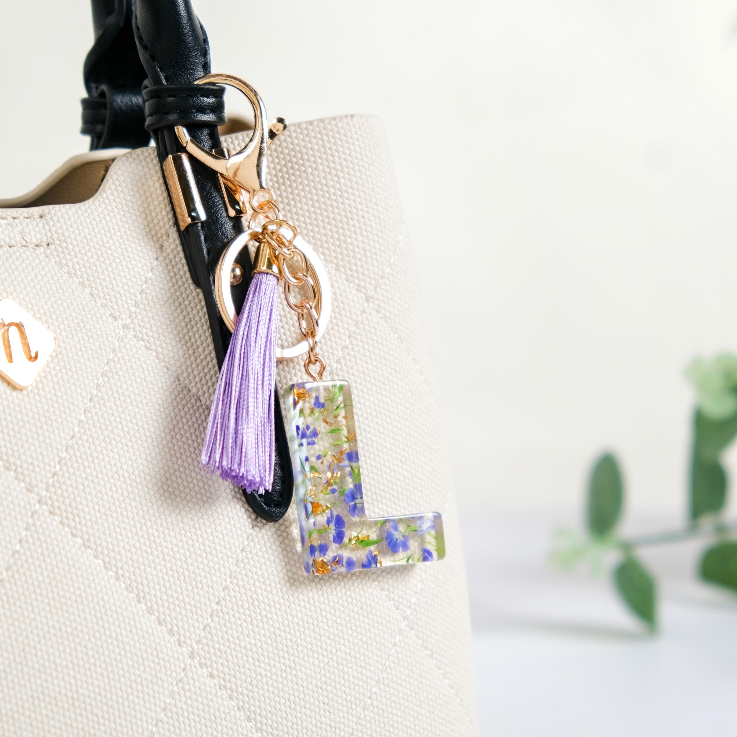 Lavender L Keychain With Dual Hooks Online - Premium Keychain