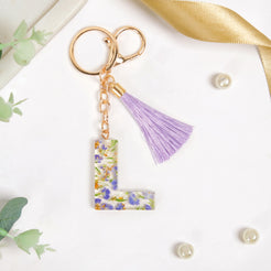 Lavender L Keychain With Dual Hooks