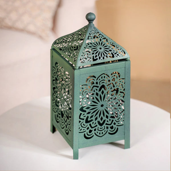 Antique Moroccan Decorative Metal Lantern Green
