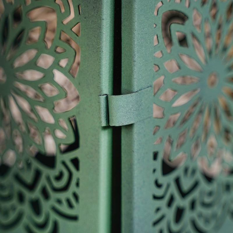 Antique Moroccan Decorative Metal Lantern Green