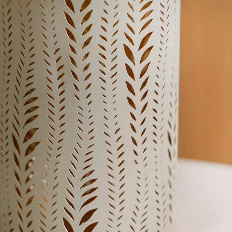 Set Of 2 Lanterns With Leaf Trail Cutwork Sage Green