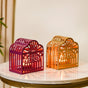 Set Of 2 Festive Lanterns With Metal Cutwork For Tealights