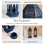 Steel Blue Moroccan Candle Holder Lantern Set Of 2