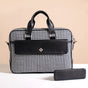 Houndstooth Patterned Woven Laptop Bag