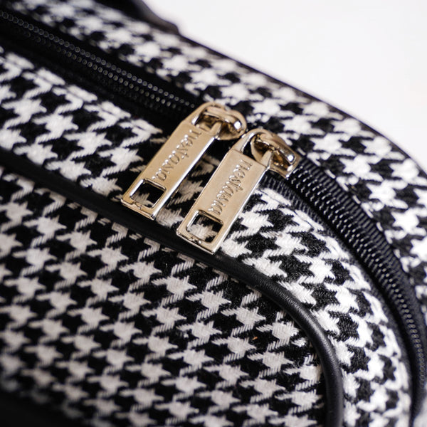 Houndstooth Patterned Woven Laptop Bag