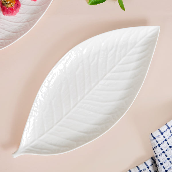 Large Bay Leaf Serving Platter 15 Inch