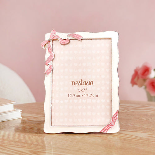 Large Blush Bow Photo Frame 13x18cm