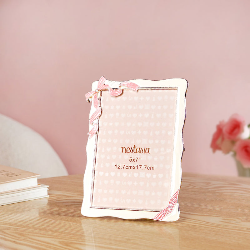 Large Blush Bow Photo Frame 13x18cm