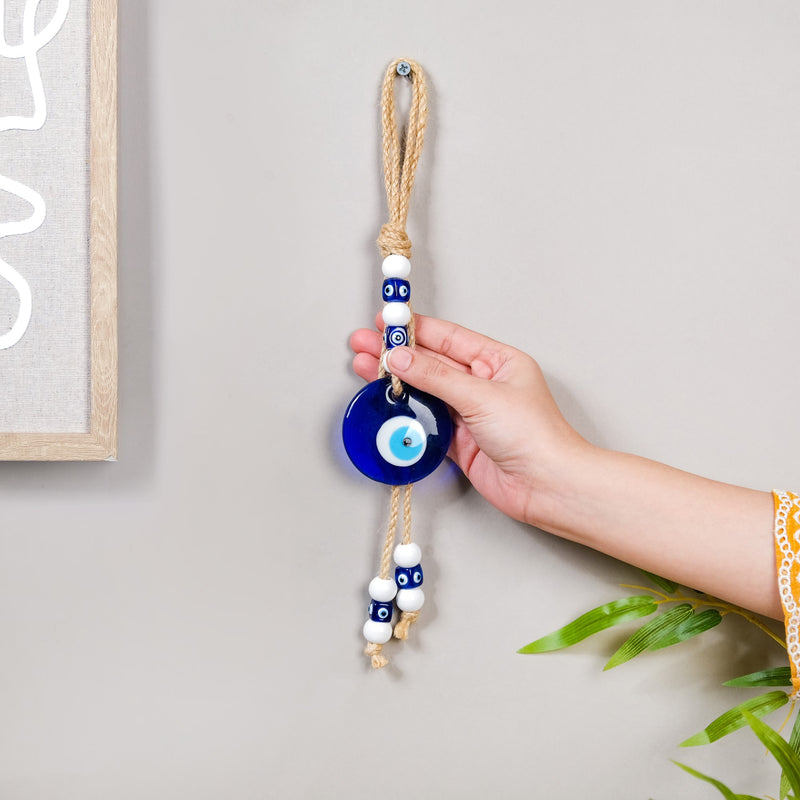 Evil Eye Wall Hanging With Beads For Home Decor- Evil eye wall decor, artistic wall hangings, home wall art, evil eye home accents
