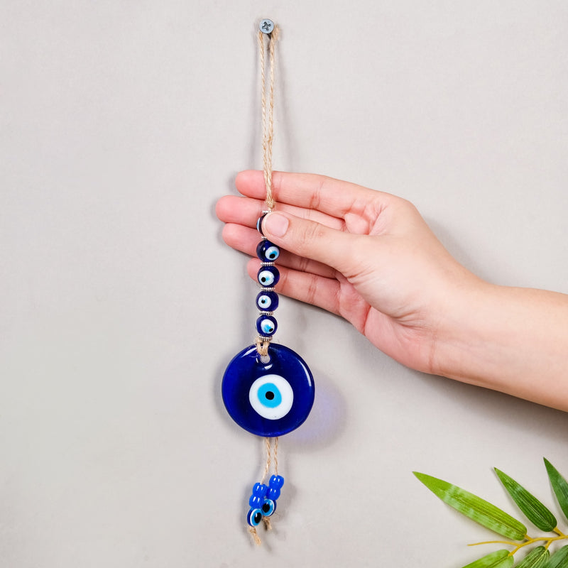 Glass Evil Eye Pendant Wall Hanging - Traditional Evil Eye Pendant, Wall Hanging Evil Eye, Decorative Evil Eye Pendant, Traditional Evil Eye Ornament