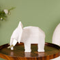 White Tusker Elephant Resin Decor Figurine