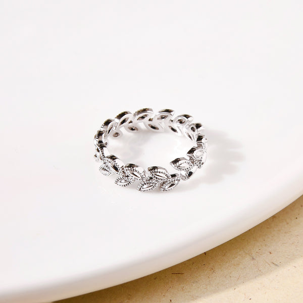 Laurel Wreath Adjustable Silver Ring