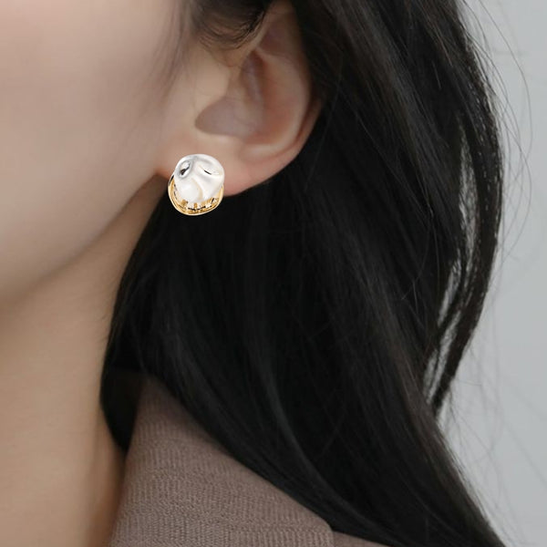 Layered Gold And Silver Earrings