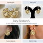 Layered Lily Pads Statement Earrings Gold