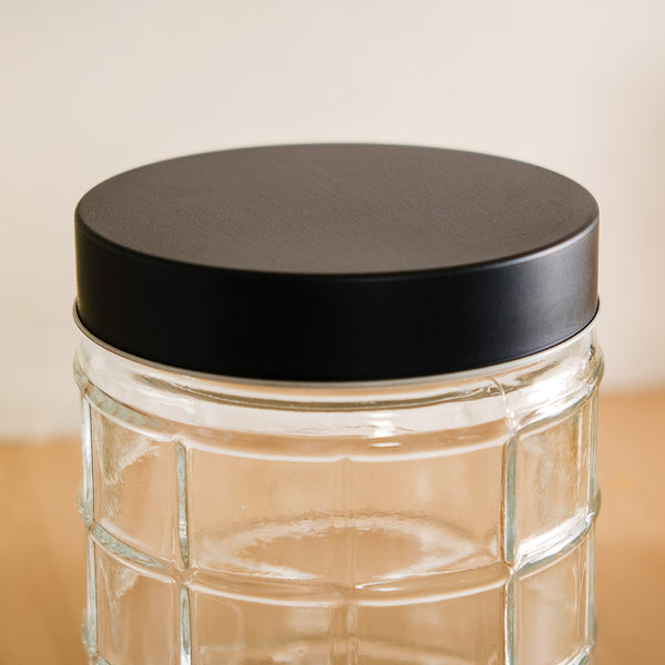 Glass Storage Jars With Airtight Lid Set Of 4 Checks 1350ml