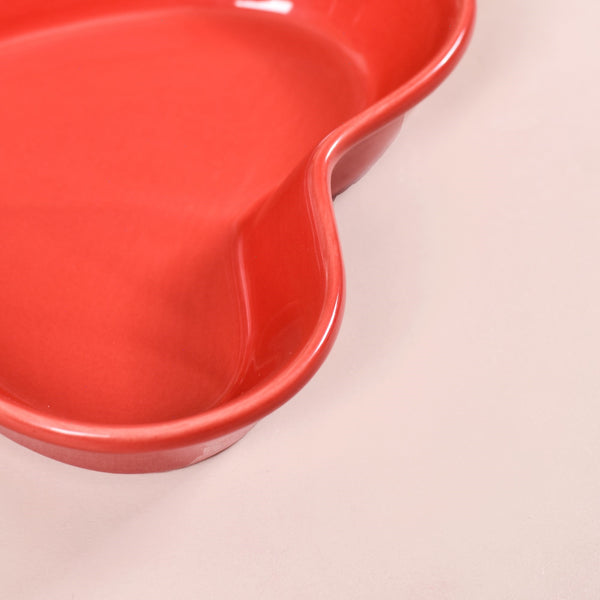 Red Heart Ceramic Plate For Starters Set Of 6