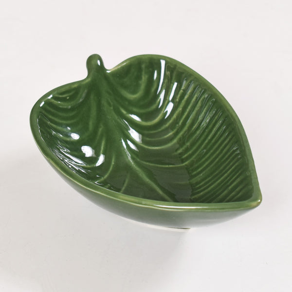 Green Leaf Ceramic Platter Set Of 3 50ml