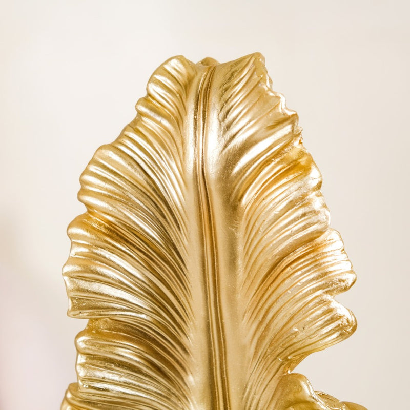 Gold Leaf Feather Resin Showpiece - Leaf Resin Sculpture, Leaf Sculpture Decor, Resin Showpiece, Leaf Accent, Resin Art, Home Decor Showpiece
