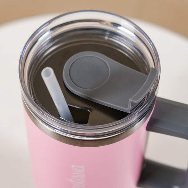 Stainless Steel Vacuum Insulated Tumbler With Lid Pink 1200ml