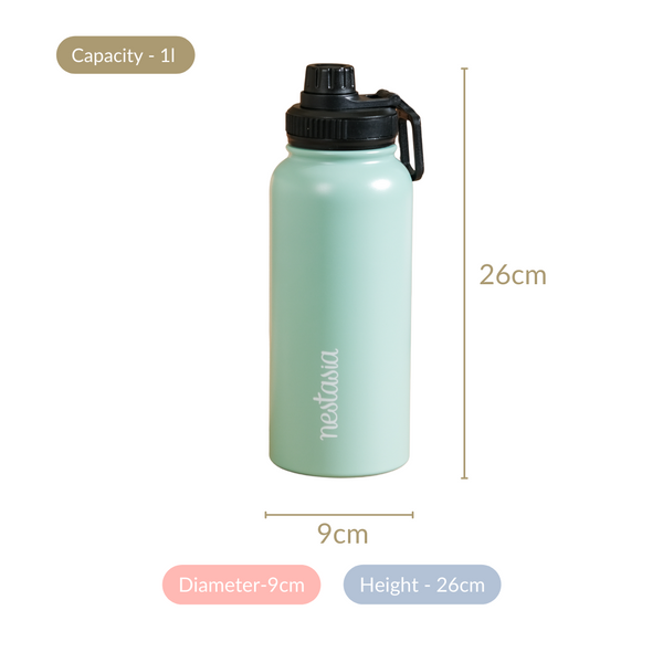 Vacuum Insulated Stainless Steel Water Bottle 1L Mint