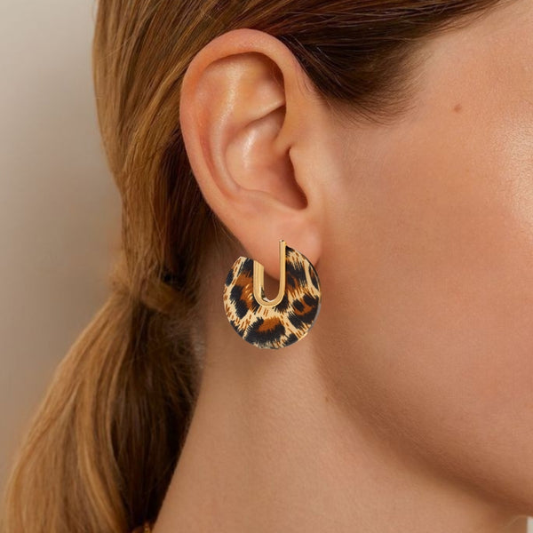 Leopard Hoop Earrings