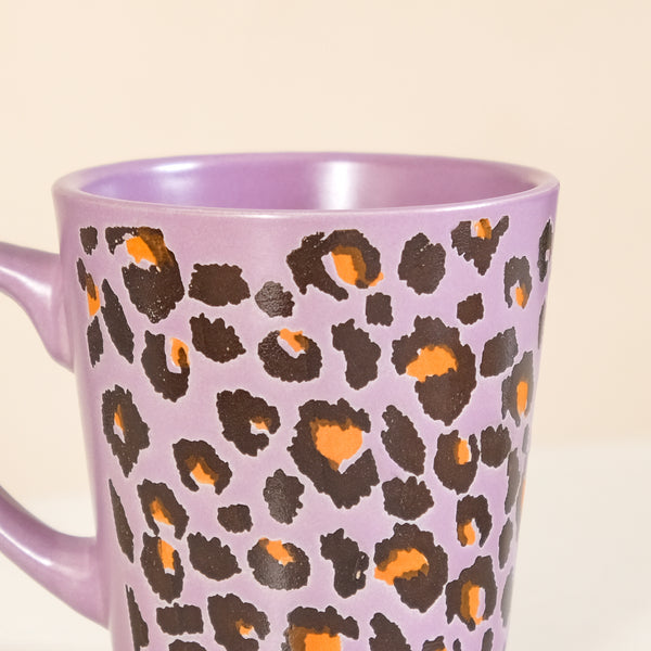 Leopard Print Mug Lilac Set Of 6 220ml