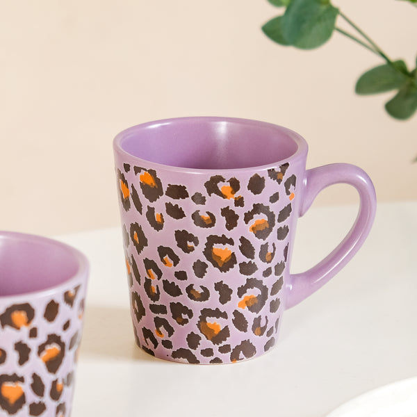 Leopard Print Mug Lilac Set Of 6 220ml