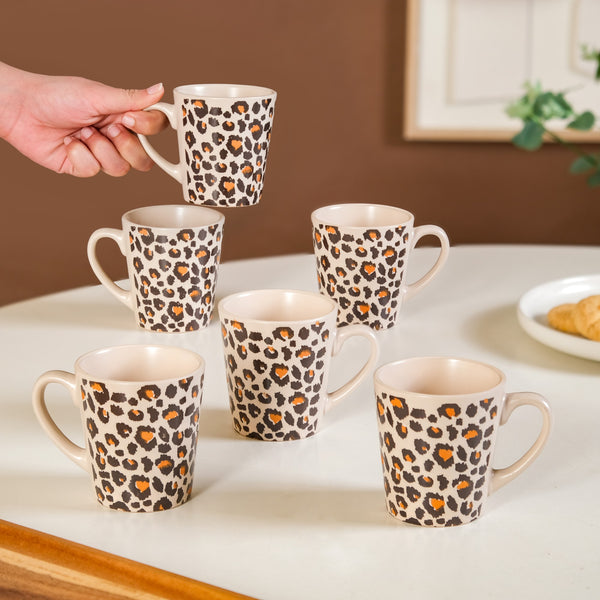 Animal Print Coffee Mug Set Of 6 220ml