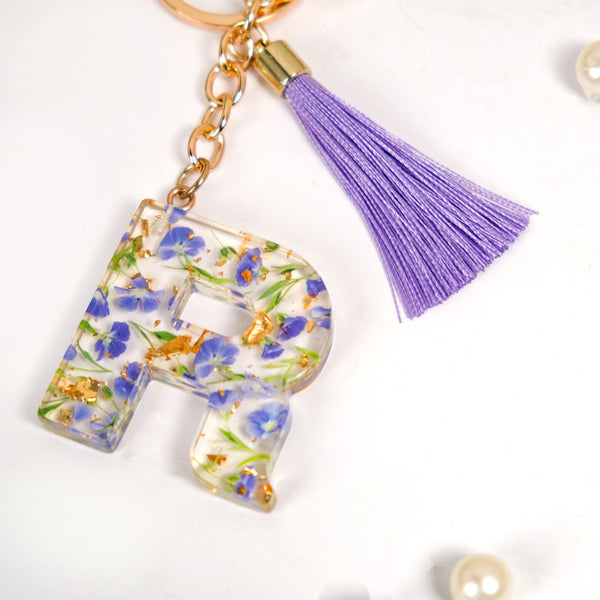 Lush Lilac Floral Accents R Keychain