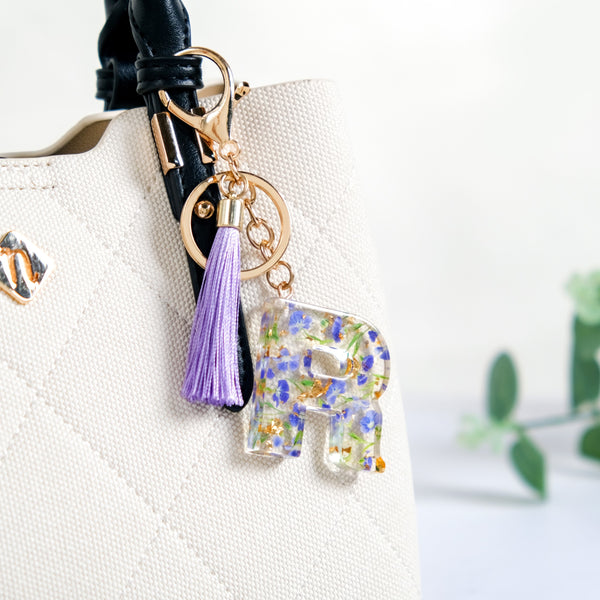 Lush Lilac Floral Accents R Keychain