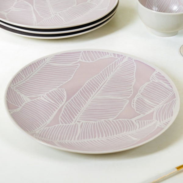 Tropica Light Mauve Banana Foliage Dinner Plate Set Of 4 10 Inch