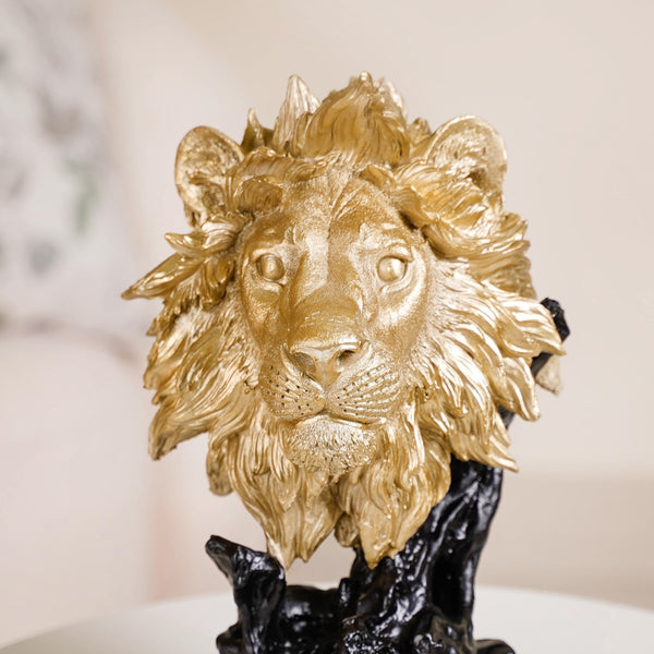 Regal Lion Decor Showpiece Gold