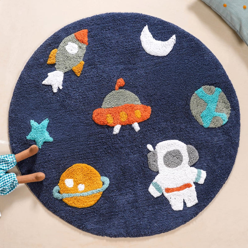 Little Astronaut Tufted Kids Space Rug 100cm