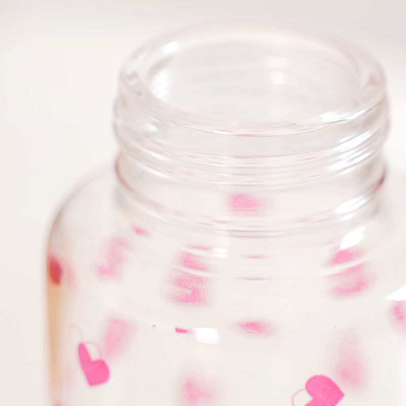 Little Hearts Glass Water Bottle 500ml