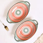 Orange And Green Mandala Snack Platter Set Of 2