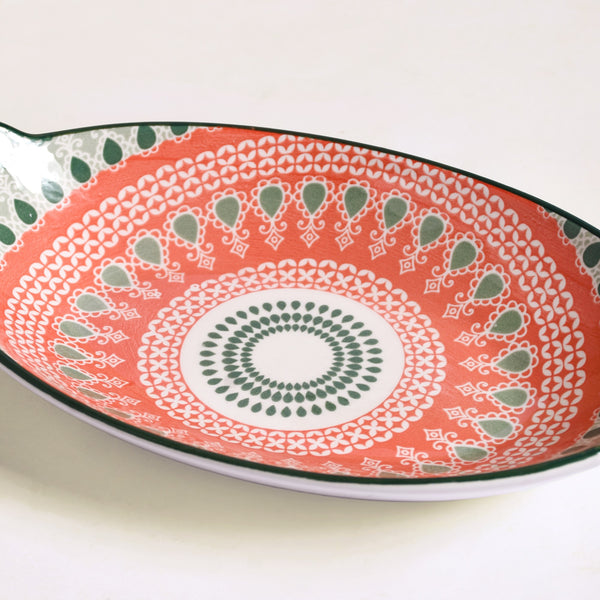 Orange And Green Mandala Snack Platter Set Of 2