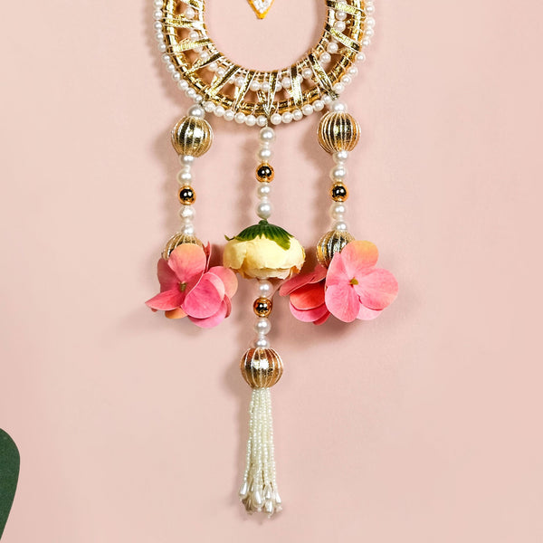 Lotus Charm Wall Hanging Set Of 2 In Yellow