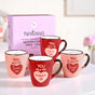 Love Note XO Ceramic Mug Set Of 4 210ml