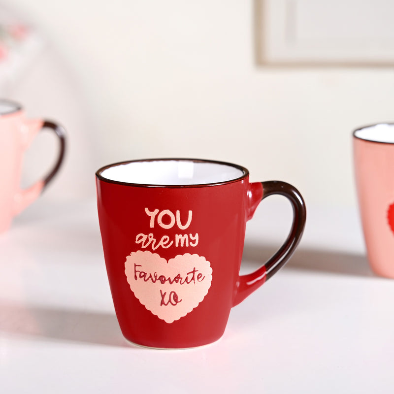 Love Note XO Ceramic Mug Set Of 4 210ml