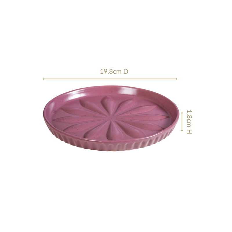 Luna Green And Purple Salad Plate Set Of 2 19cm