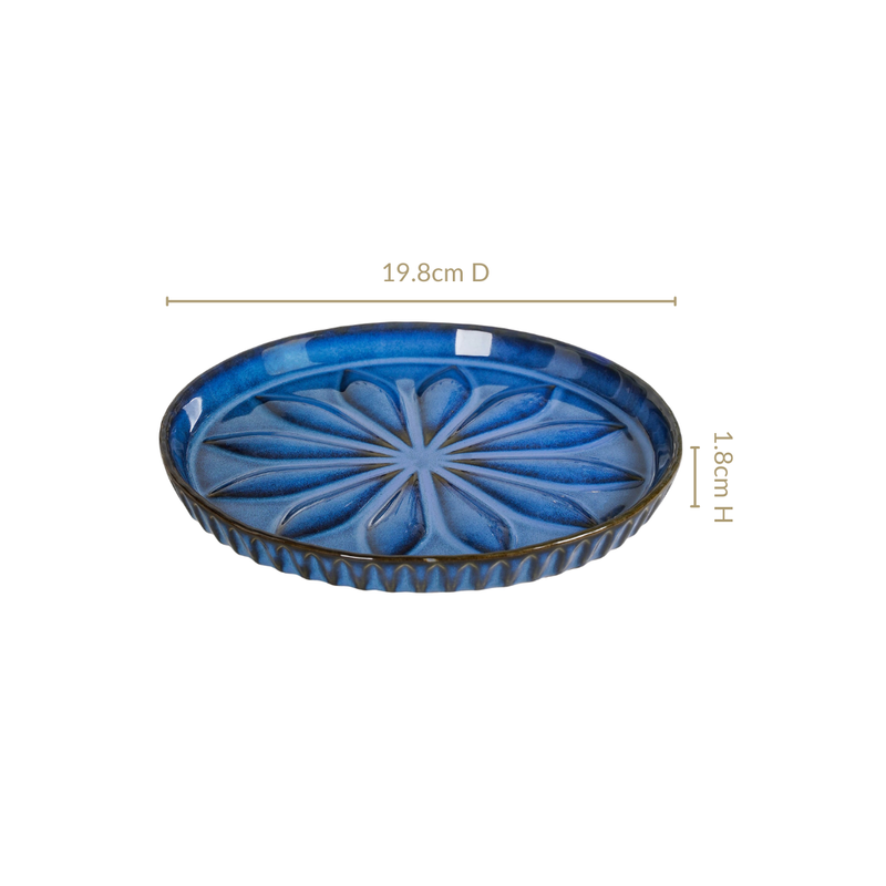 Luna Red And Blue Salad Plate Set Of 2 19cm