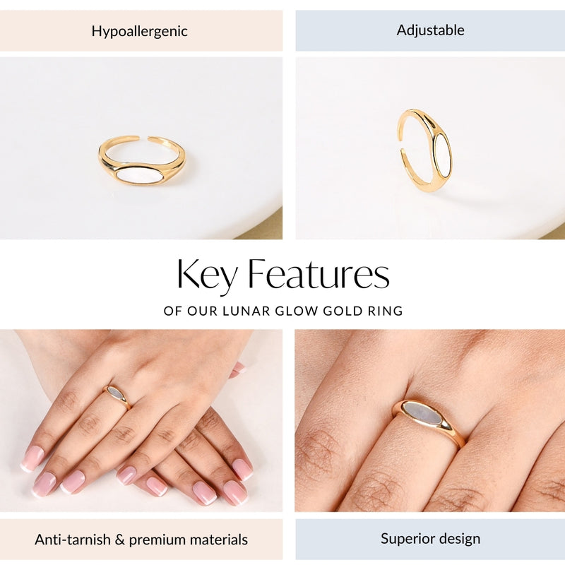 Lunar Glow Gold Ring