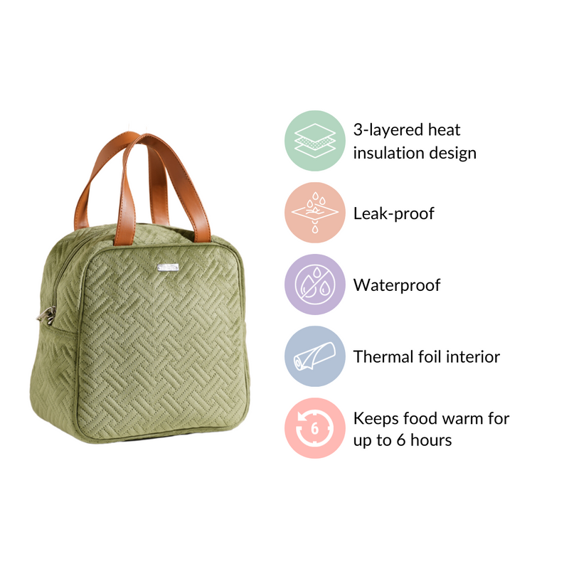 Thermal Insulated Travel Lunch Bag Green