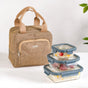 Multipurpose Thermal Insulated Jute Lunch Bag Beige