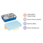 Stainless Steel Lunch Box With 4 Compartments Blue 900ml