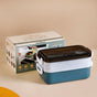 Stackable Insulated Lunch Box With Cutlery Blue 1050ml