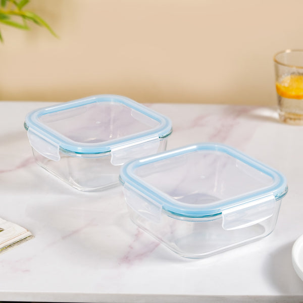 Glass Storage Container Box Set Of 2 1200ml